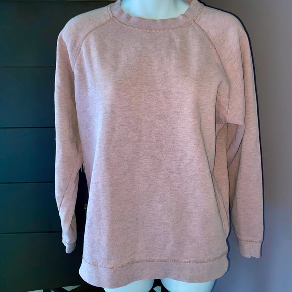 Topshop Crew Neck Sweatshirt, Light Pink with Subtle Gray Heathered EUC - Picture 2 of 5